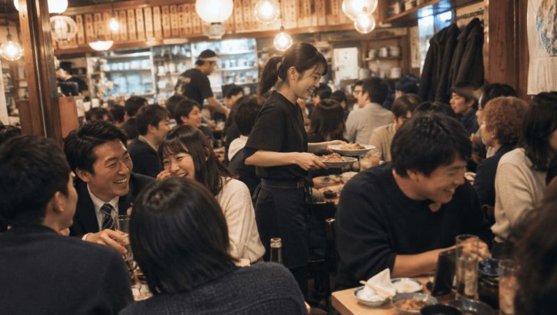 お客さまでにぎわう居酒屋